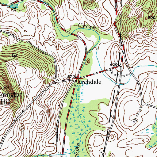 Topographic Map of Archdale, NY