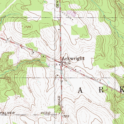 Topographic Map of Arkwright, NY