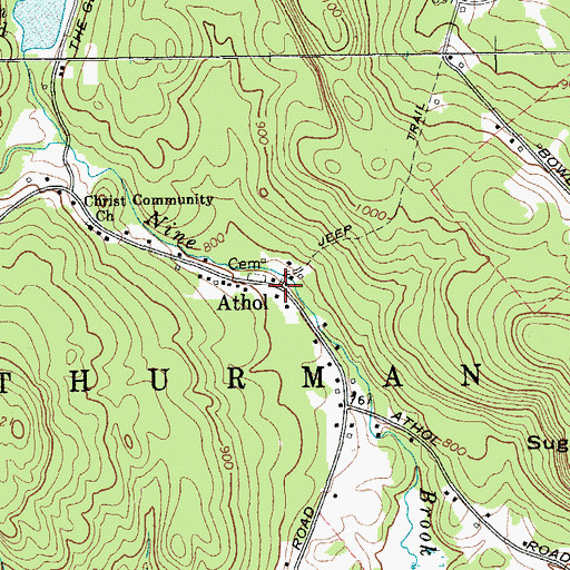 Topographic Map of Athol, NY