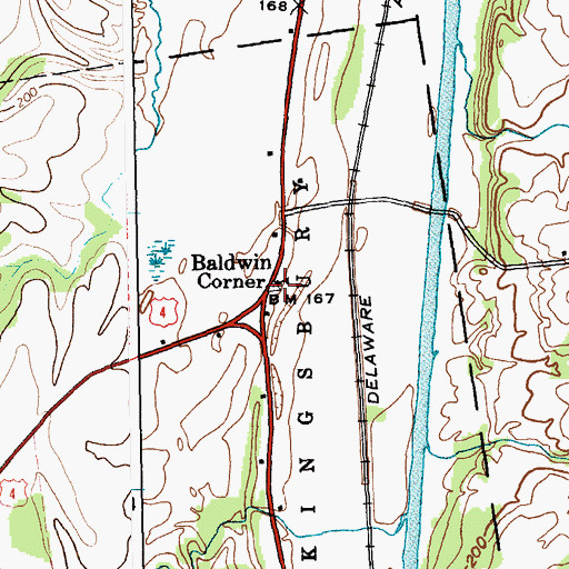 Topographic Map of Baldwin Corner, NY