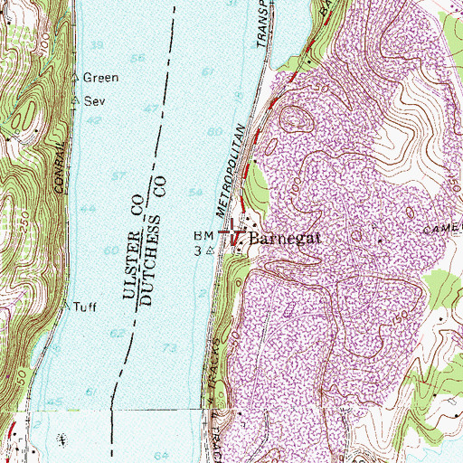 Topographic Map of Barnegat, NY
