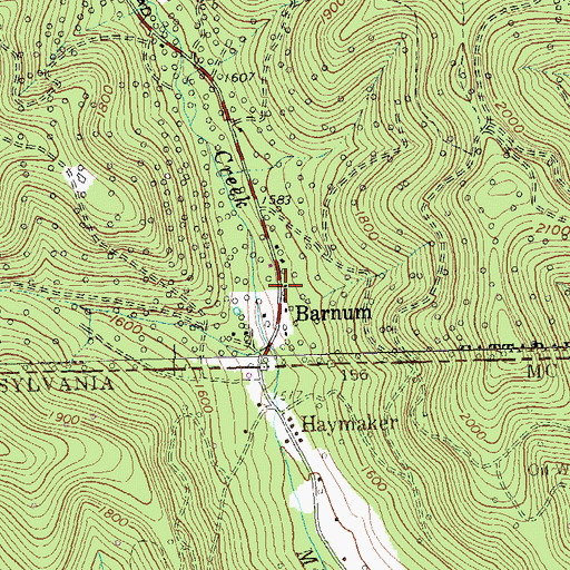 Topographic Map of Barnum, NY