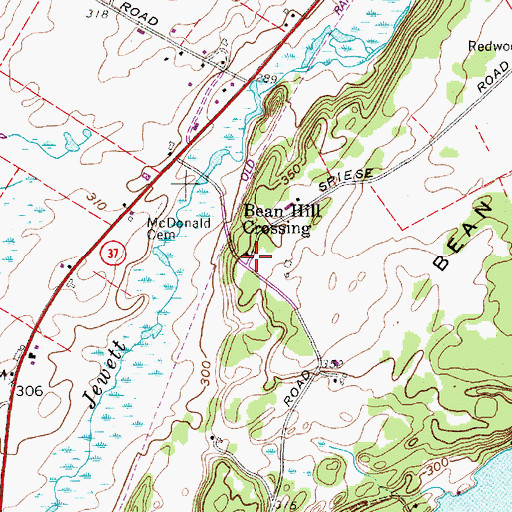Topographic Map of Bean Hill Crossing, NY