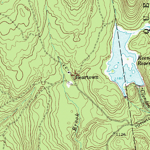 Topographic Map of Beartown, NY