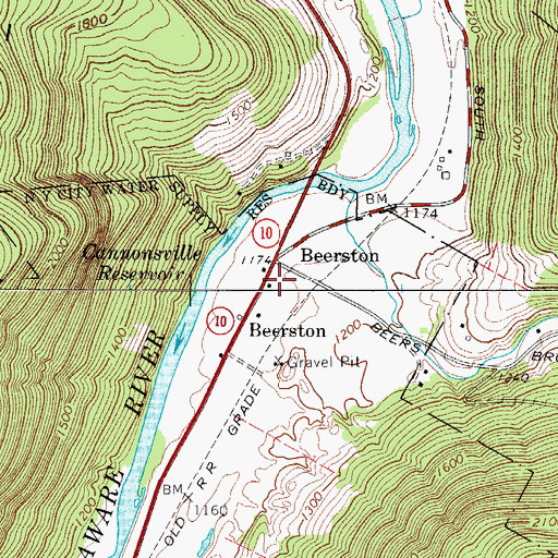 Topographic Map of Beerston, NY