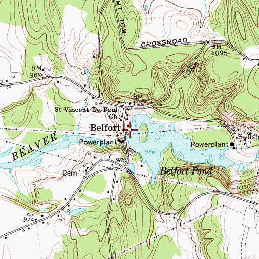 Topographic Map of Belfort, NY