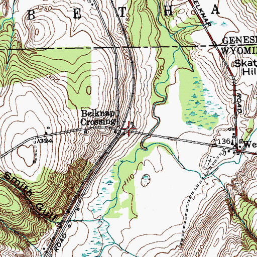 Topographic Map of Belknap Crossing, NY