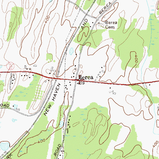 Topographic Map of Berea, NY