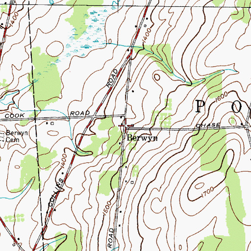 Topographic Map of Berwyn, NY
