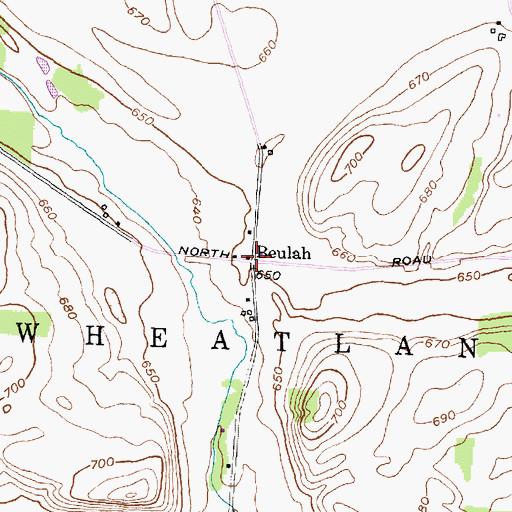 Topographic Map of Beulah, NY