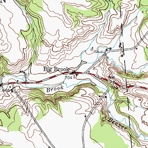 Topographic Map of Big Brook, NY