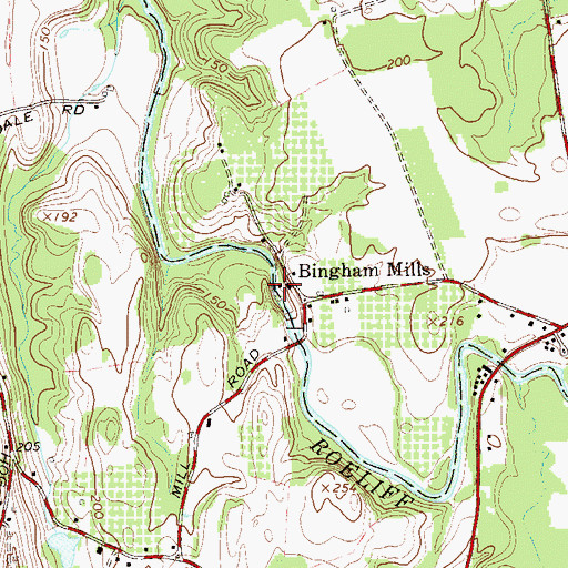 Topographic Map of Bingham Mills, NY