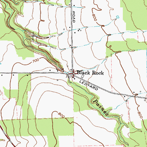 Topographic Map of Black Rock, NY
