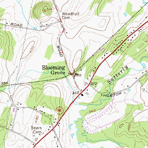 Topographic Map of Blooming Grove, NY