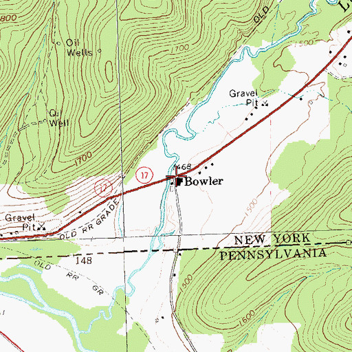 Topographic Map of Bowler, NY