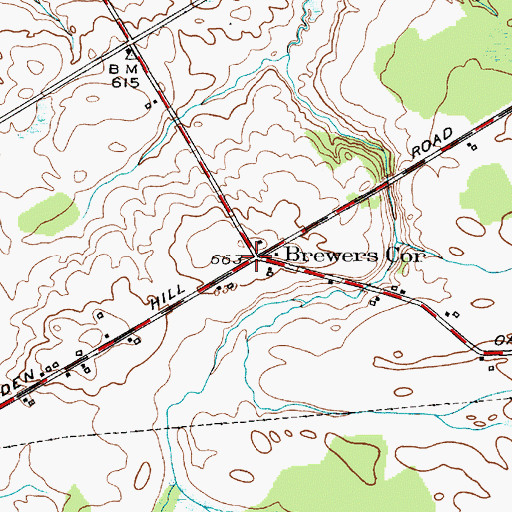 Topographic Map of Brewers Corner, NY