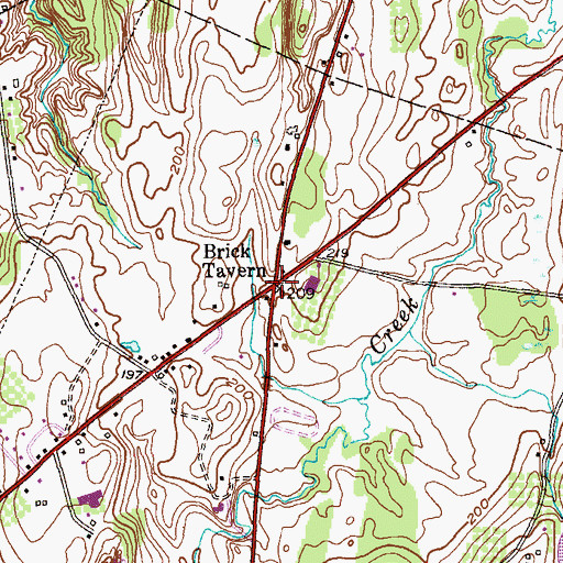 Topographic Map of Brick Tavern, NY