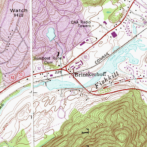 Topographic Map of Brinckerhoff, NY