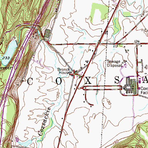 Topographic Map of Bronck House, NY