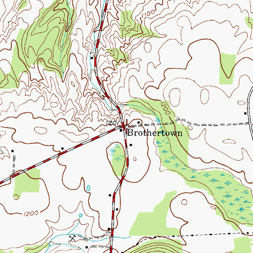Topographic Map of Brothertown, NY