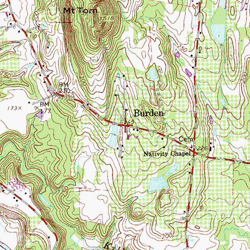 Topographic Map of Burden, NY