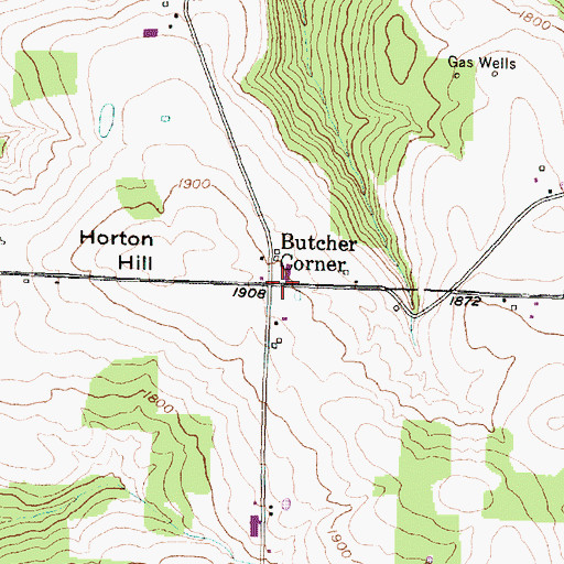 Topographic Map of Butcher Corner, NY