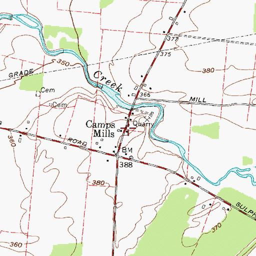 Topographic Map of Camps Mills, NY
