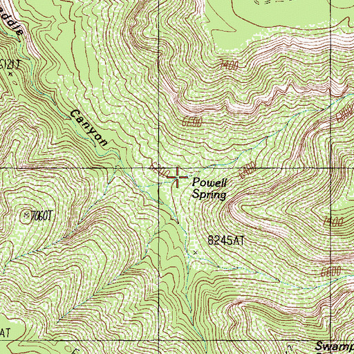Topographic Map of Powell Spring, AZ