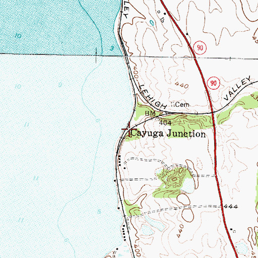 Topographic Map of Cayuga Junction, NY