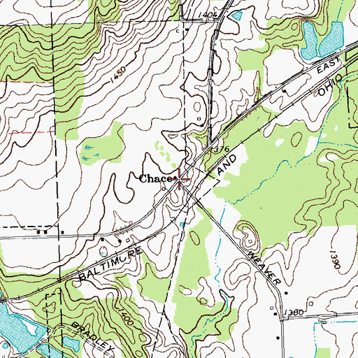 Topographic Map of Chace, NY