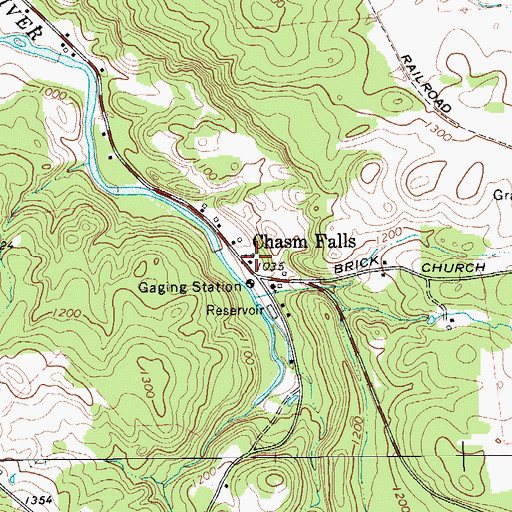 Topographic Map of Chasm Falls, NY