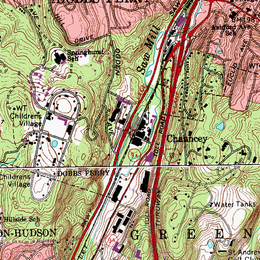 Topographic Map of Chauncey, NY