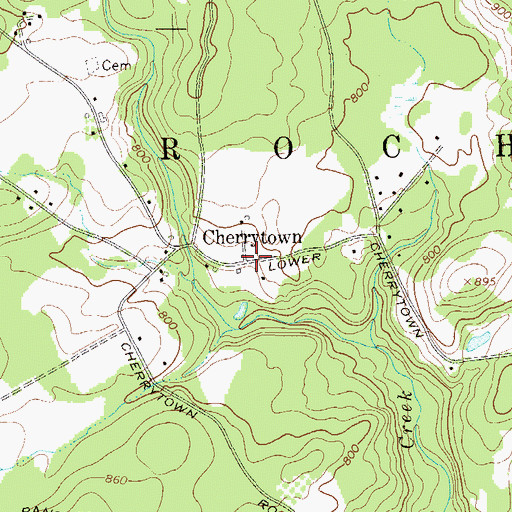 Topographic Map of Cherrytown, NY