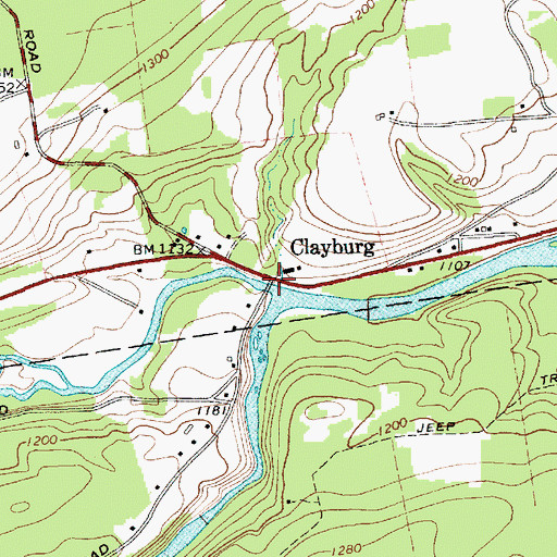 Topographic Map of Clayburg, NY