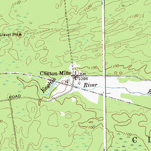 Topographic Map of Clinton Mills, NY