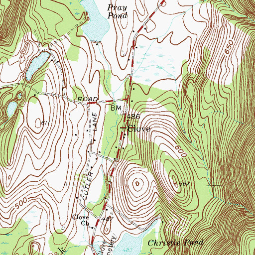 Topographic Map of Clove, NY