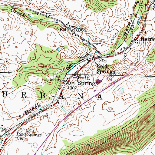 Topographic Map of Cold Springs, NY