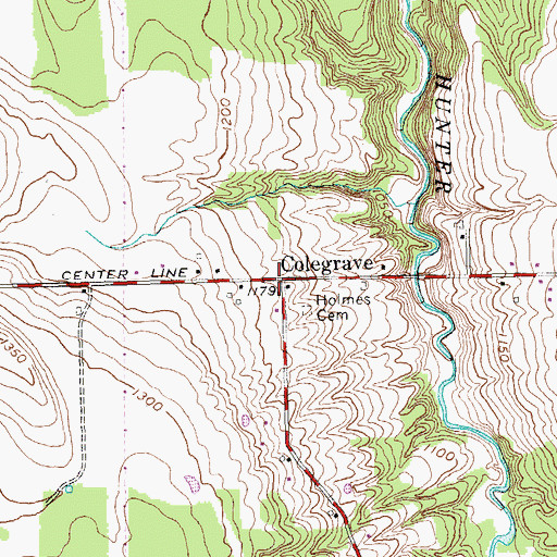 Topographic Map of Colegrave, NY
