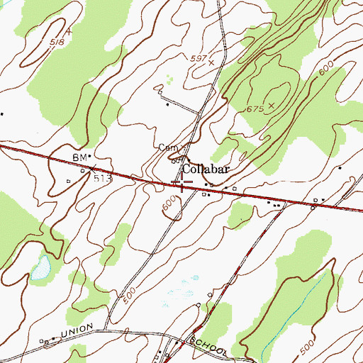 Topographic Map of Collabar, NY