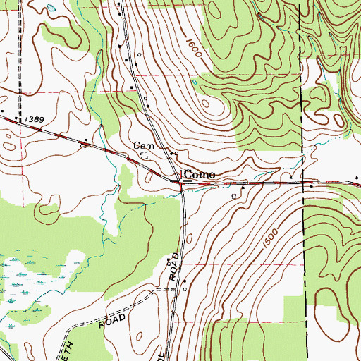 Topographic Map of Como, NY