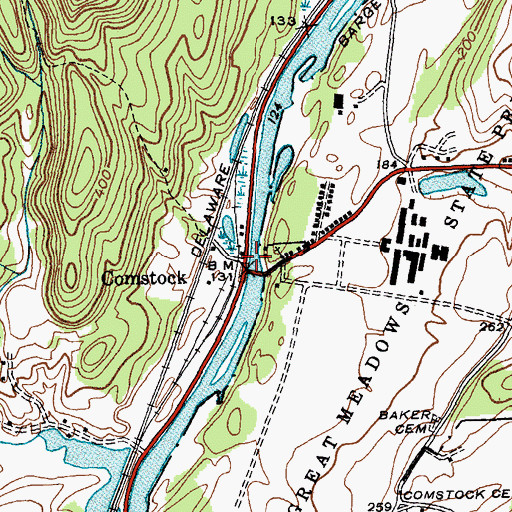 Topographic Map of Comstock, NY