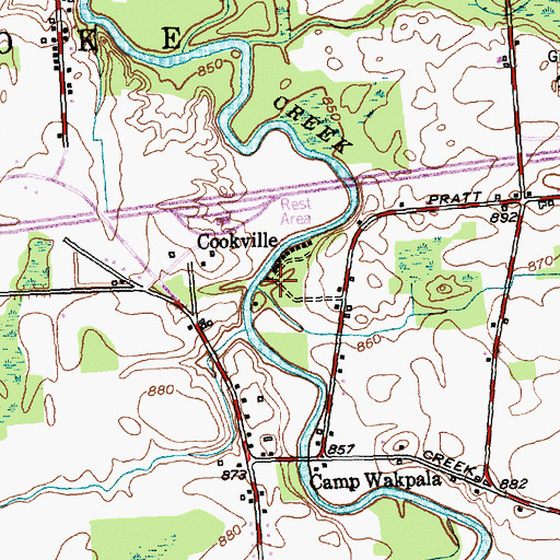Topographic Map of Cookville, NY