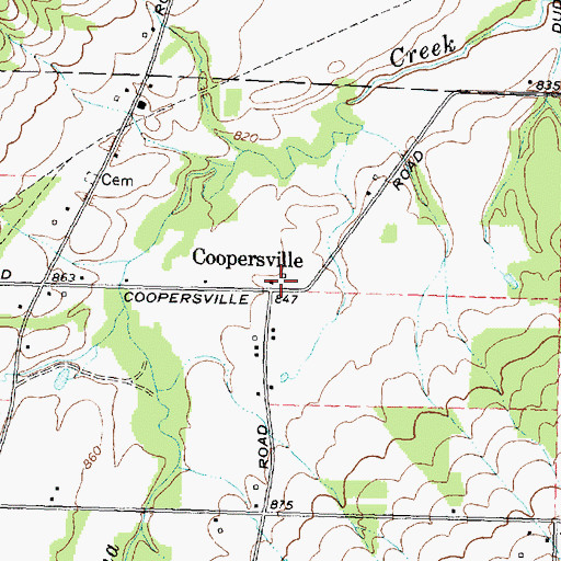 Topographic Map of Coopersville, NY