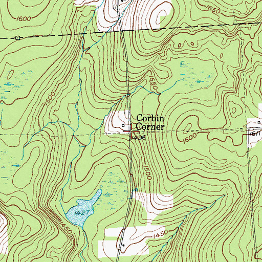 Topographic Map of Corbin Corner, NY