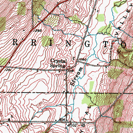 Topographic Map of Crystal Spring, NY