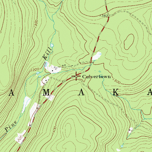 Topographic Map of Culvertown, NY