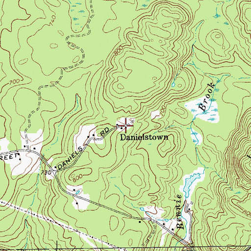 Topographic Map of Danielstown, NY