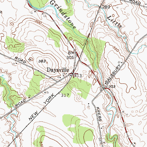 Topographic Map of Daysville, NY