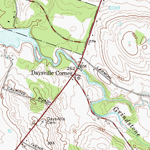 Topographic Map of Daysville Corner, NY