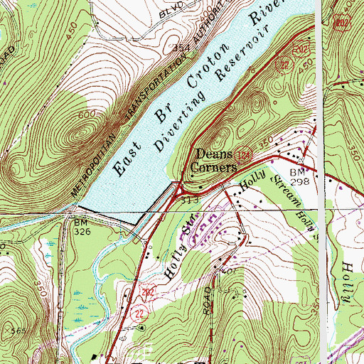 Topographic Map of Deans Corner, NY